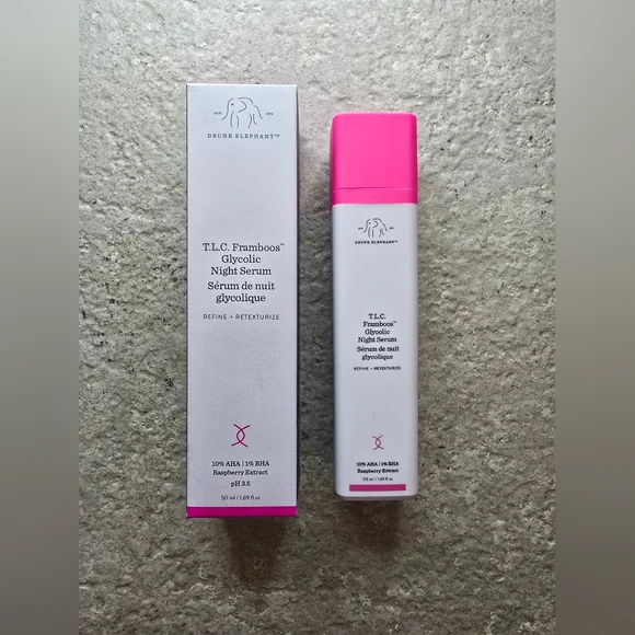2 Drunk Elephant TLC Framboos Glycolic Resurfacing Night Serum 50ML Full S… - Picture 3 of 9